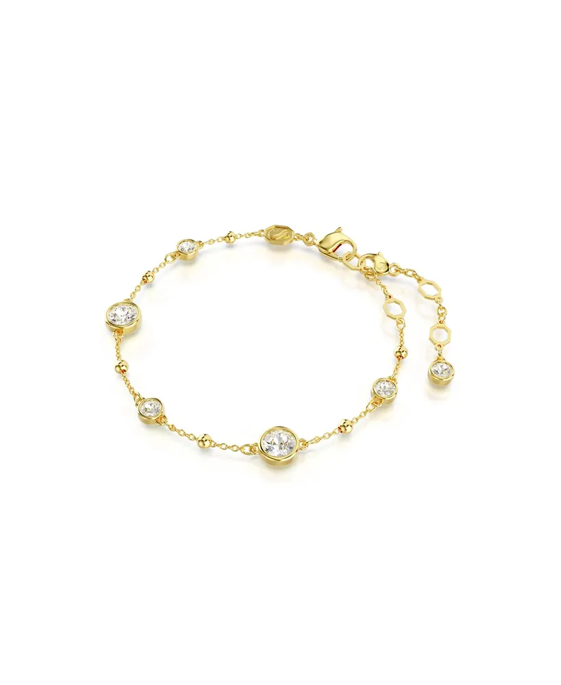 Swarovski Round Cut, White, Gold-Tone Imber Bracelet