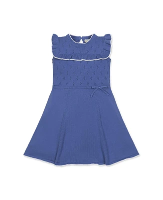 Hope & Henry Girls' Sleeveless Ruffle Yoke Sweater Dress, Toddler