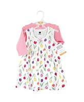 Hudson Baby Baby Girls Hudson Cotton Dress and Cardigan Set