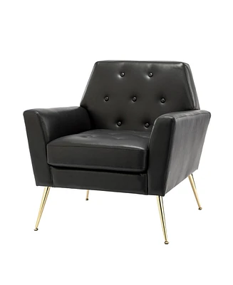 Modern Faux Leather Accent Chair for Living Room Bedroom