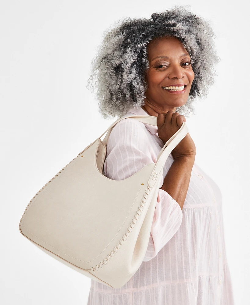 Style & Co Whip-Stitch Soft 4-Poster Tote, Exclusively at Macy's