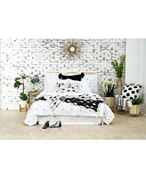 20" x 20" Dot Onyx Black Polka Dot Printed Throw Pillow