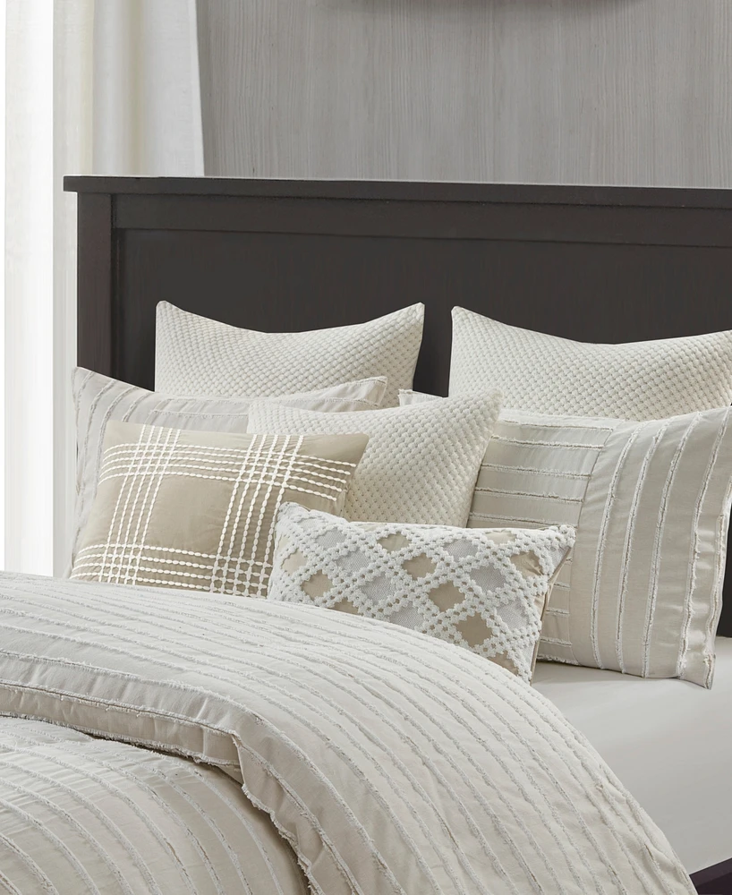 Madison Park Signature Essence Oversized Cotton Clipped Jacquard 9-Pc. Comforter Set, King