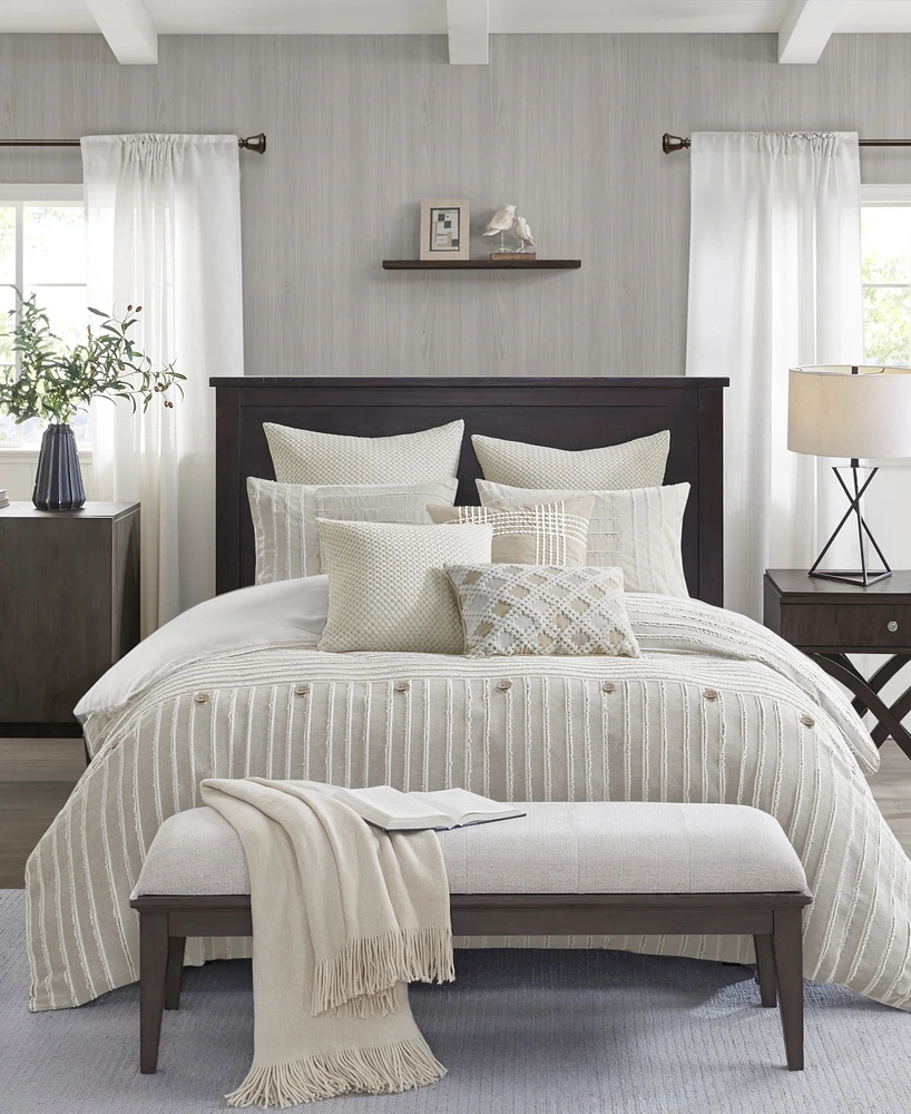 Madison Park Signature Essence Oversized Cotton Clipped Jacquard 9-Pc. Comforter Set, King