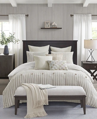 Madison Park Signature Essence Oversized Cotton Clipped Jacquard 9-Pc. Comforter Set, King