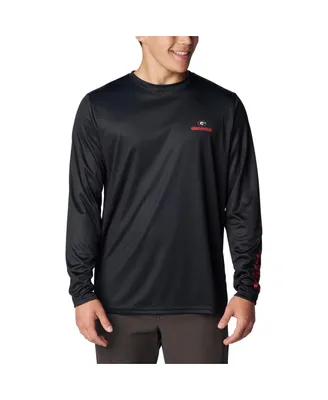 Men's Columbia Black Georgia Bulldogs Terminal Shot Omni-Shade Long Sleeve T-shirt