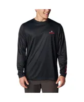 Men's Columbia Black Georgia Bulldogs Terminal Shot Omni-Shade Long Sleeve T-shirt