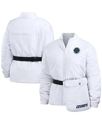 Women's Wear by Erin Andrews White Dallas Cowboys Packaway Full-Zip Puffer Jacket