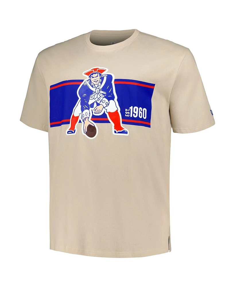 Men's New Era Cream England Patriots Third Down Big and Tall Historic T-shirt