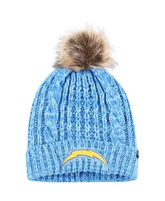 Women's '47 Brand Powder Blue Los Angeles Chargers Logo Meeko Cuffed Knit Hat with Pom
