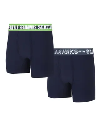 Men's Concepts Sport Seattle Seahawks Gauge Knit Boxer Brief Two-Pack