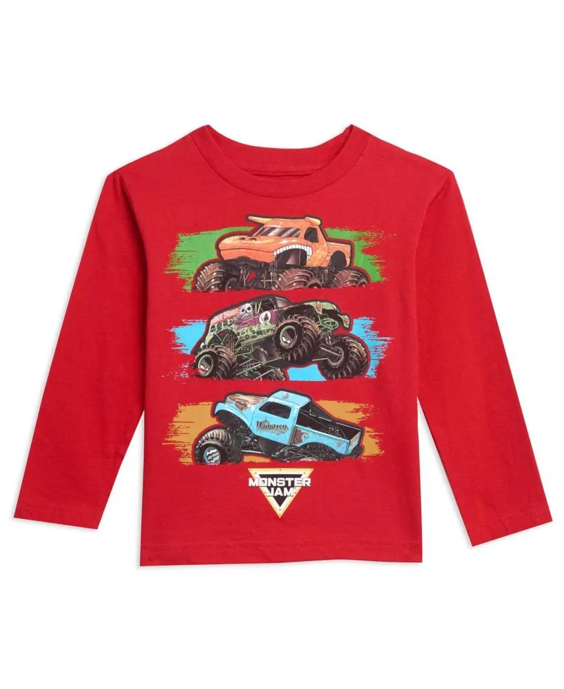 Monster Jam Little Boys 2 Pack Long Sleeve Graphic T-Shirts Multicolored Toddler|Child
