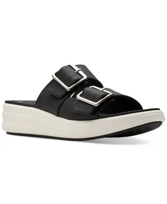 Clarks Women's Drift Buckle Slip-On Slide Wedge Sandals