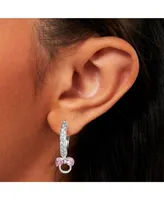 Disney Minnie Mouse Cubic Zirconia Hoop Earrings, Officially Licensed