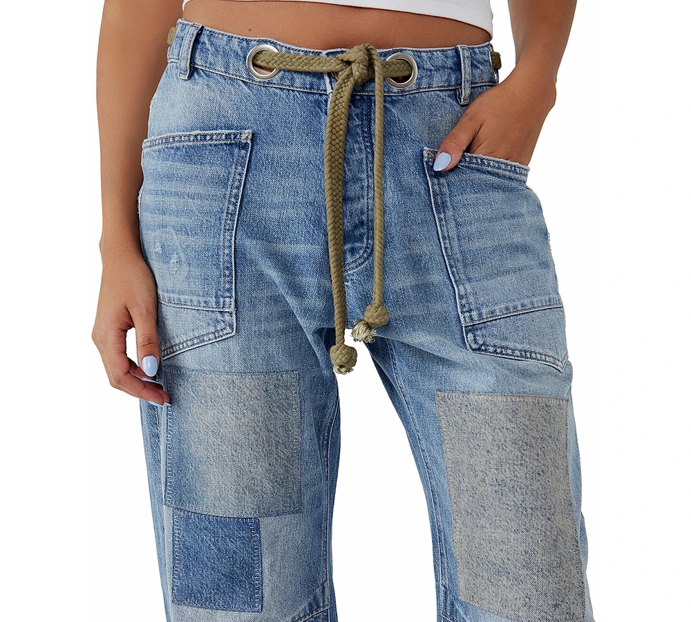 Free People Women's Moxie Cotton Low-Slung Barrel Jeans