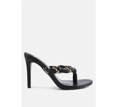 Womens Melodrama Stiletto Heel Braided Thong Sandals