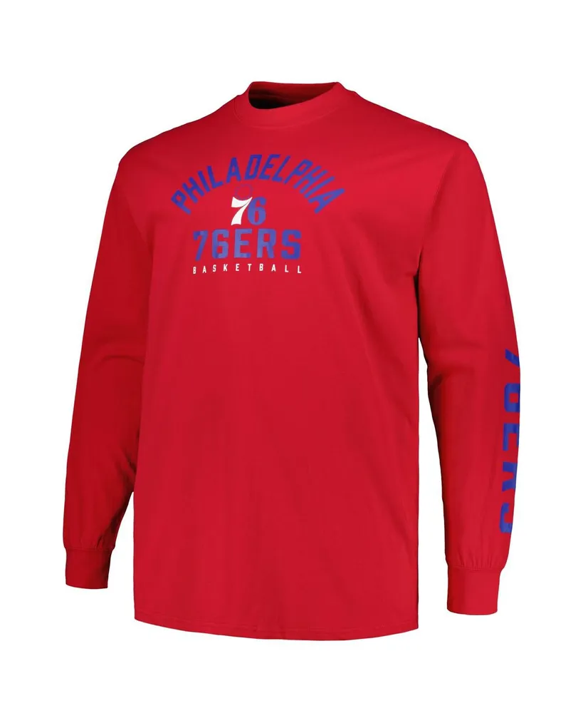 Men's Fanatics Royal, Red Philadelphia 76ers Big and Tall Short Sleeve Long T-shirt Set