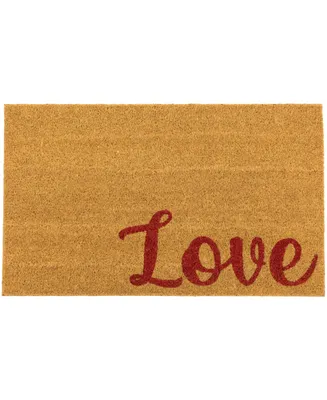 Northlight Natural Coir "Love" Outdoor Doormat 18" x 30"