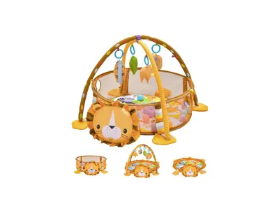 4-in-1 Baby Play Gym with Soft Padding Mat and Arch Design
