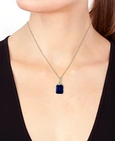 Effy Lab Grown Sapphire (10 ct. t.w.) & Lab Grown Diamond (1/2 ct. t.w.) 18" Pendant Necklace in 14k Gold