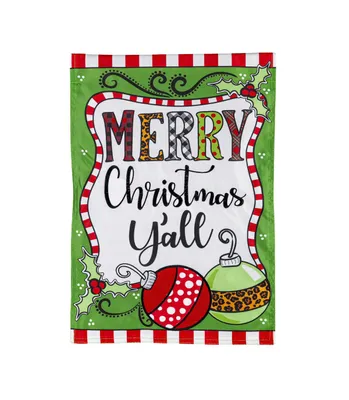 Merry Christmas Y'all Garden Applique Flag