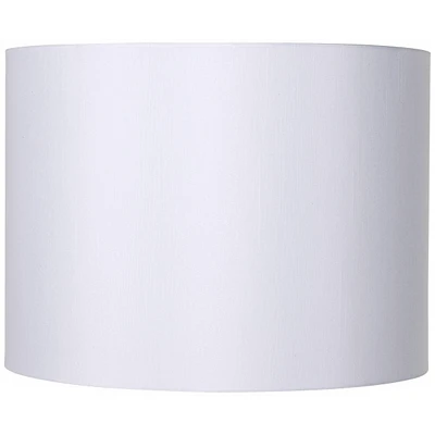 White Hardback Medium Drum Lamp Shade 16" Top x 16" Bottom x 12" High (Spider) Replacement with Harp and Finial - Springcrest