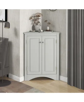 Triangle Bathroom Storage Cabinet with Adjustable Shelves
