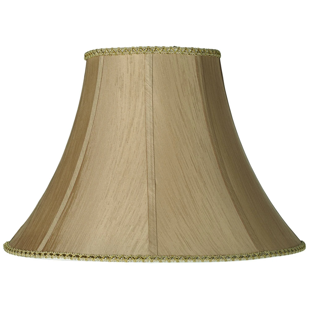 Earthen Gold Large Round Bell Lamp Shade 8" Top x 18" Bottom x 12" Height x 13" Slant (Spider) Replacement with Harp and Finial - Springcrest