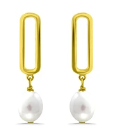 Macy's White Cultured Pearl Paperclip Drop Earring