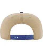 Men's '47 Brand Khaki, Royal Distressed Golden State Warriors Chilmark Captain Snapback Hat