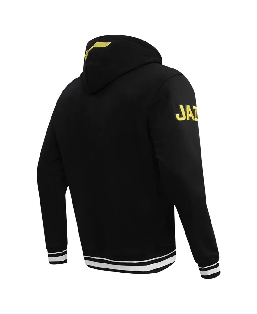 Men's Pro Standard Black Utah Jazz Script Tail Pullover Hoodie
