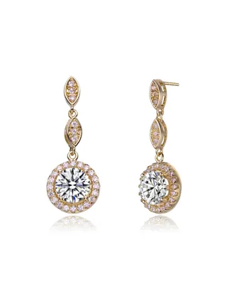 Classy Sterling Silver with Clear Cubic Zirconia Dangling Earrings