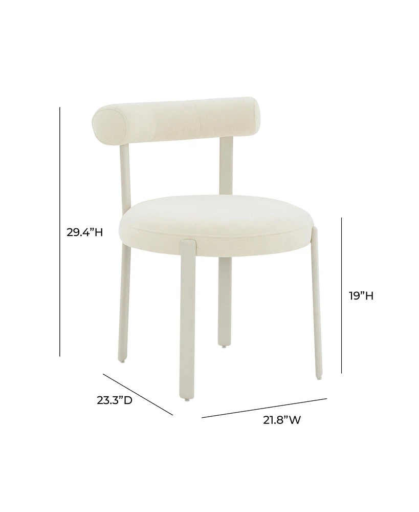Tov Furniture 1 Pc. Textured Velvet Bolster Back Dining Chair