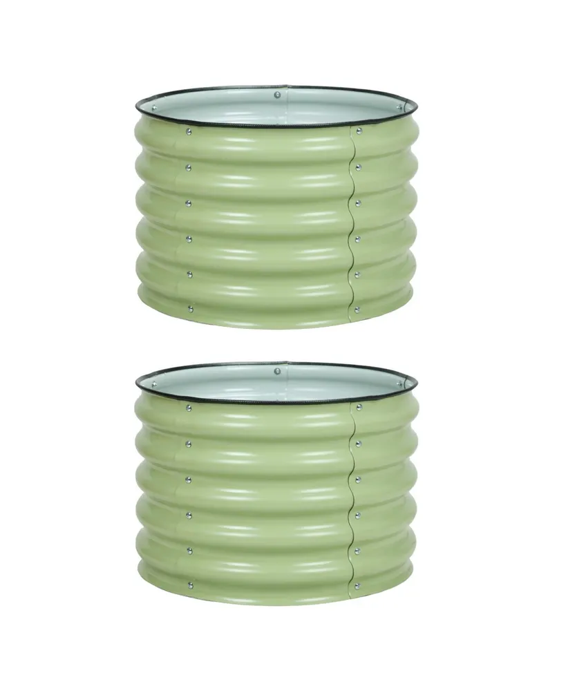 Aoodor Muffin Metal Outdoor Raised Garden Bed (Set of 2)