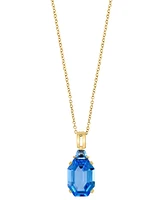 Effy Blue Topaz Fancy-Cut Two Stone 18" Pendant Necklace (8-1/2 ct. t.w.) in 14k Gold