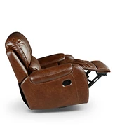 Keily 39" Manual Swivel Glider Recliner Chair - Brown