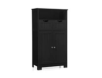 Wooden Bathroom Side Cabinet with 2 Drawers and Doors for Extra Storage