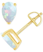 Lab-Grown Opal Pear-Shape Screw Back Stud Earrings (5/8 ct. t.w.)