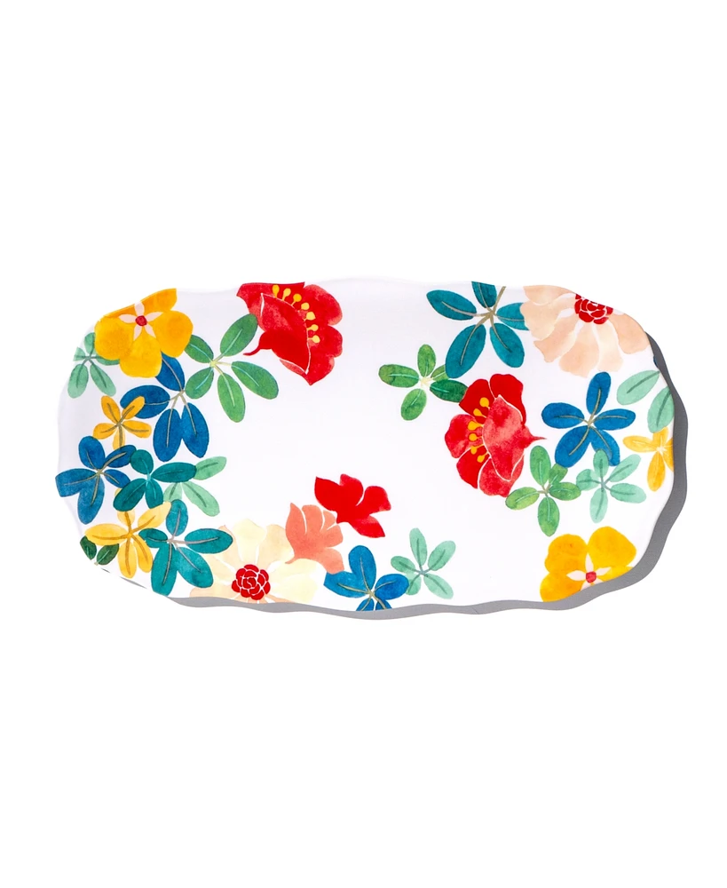 Abode Homewares Audrey Floral Long Platter, 14.3"