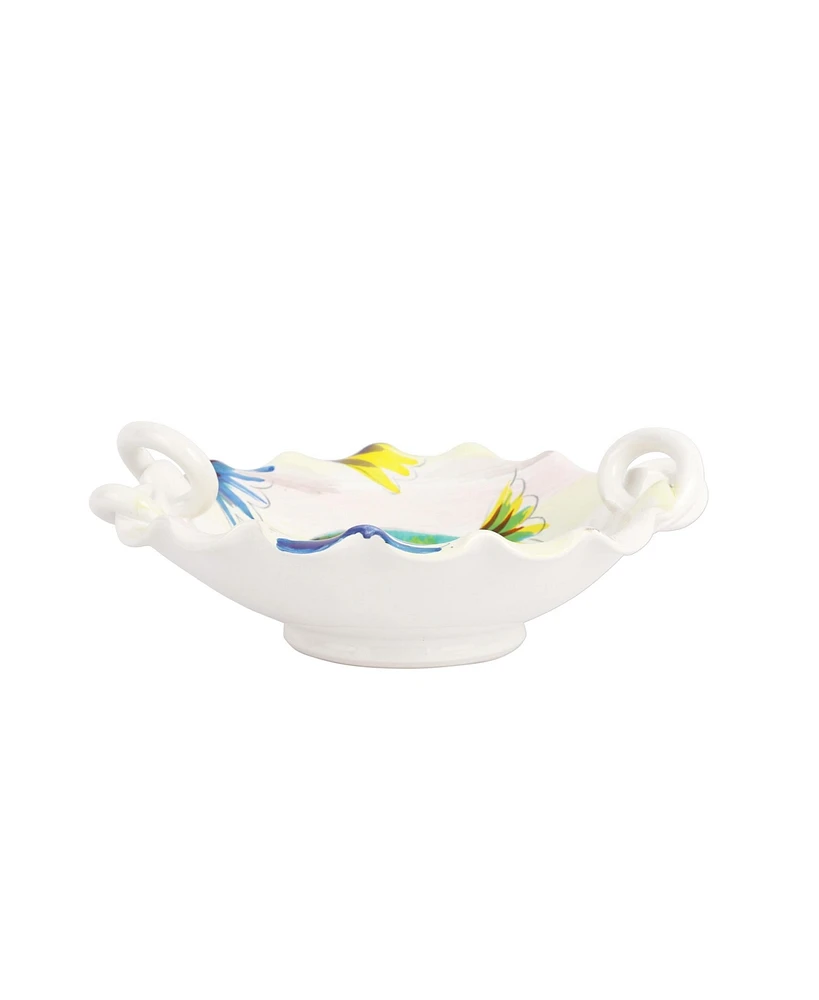 Vietri Pesci Colorati Handled Scallop Bowl
