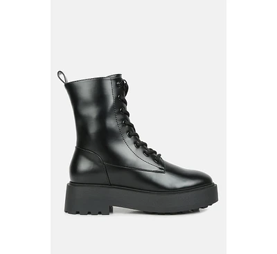 molsh faux leather ankle biker boots