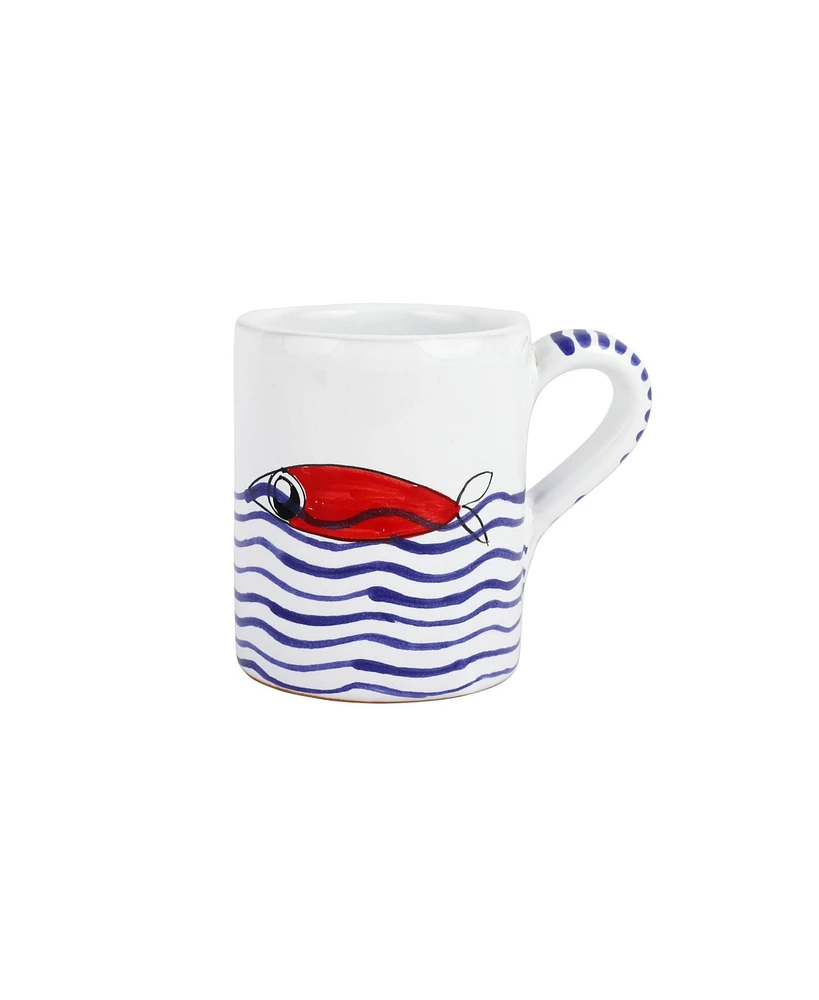 Vietri Pesce Pazzo Multicolor Swimming Fish Mug
