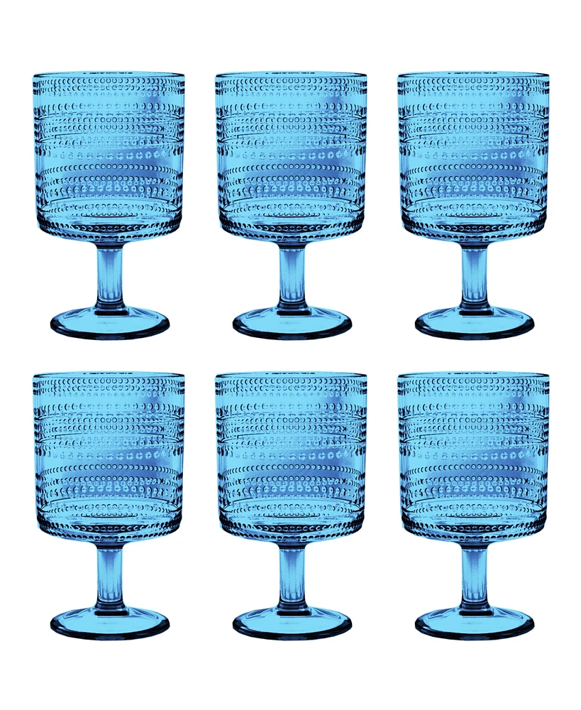 Abode Homewares Beaded Stacking Goblets 14.8 oz, Set of 6