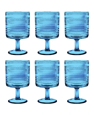 Abode Homewares Beaded Stacking Goblets 14.8 oz, Set of 6