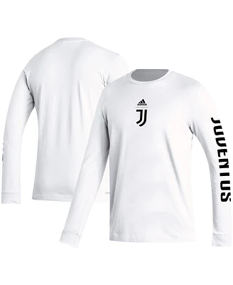 Men's adidas White Juventus Team Crest Long Sleeve T-shirt