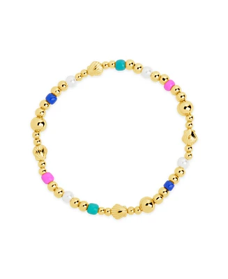 Sterling Forever Gold-Tone or Silver-Tone Colored and Cultured Pearl Beaded Truvy Stretch Bracelet