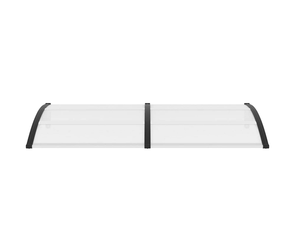 vidaXL Door Canopy Black and Transparent 78.7"x29.5" Pc