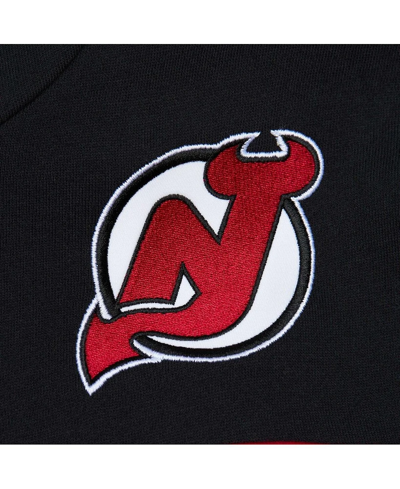 Men's Mitchell & Ness White, Black New Jersey Devils Head Coach Pullover Hoodie