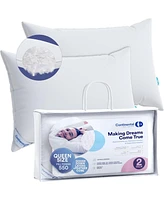 Continental Bedding Down Feather Down Pillows Standard Size Set of 2 - Hotel Pillow Style