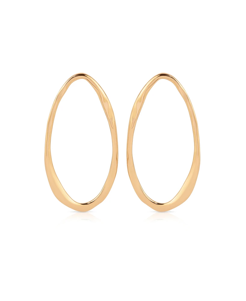 Ettika Hammered 18K Gold-Plated Large Oval Earrings